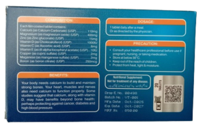 Calcium Tablets back