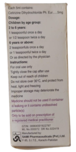 Sedil Oral Solution back